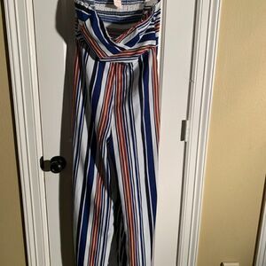 Calen by Flying Tomato Strapless Stripped Jumpsuit